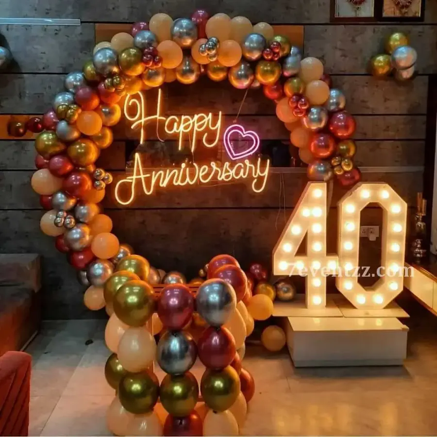 Marriage Anniversary Ring Decoration — decoration setup in Pune