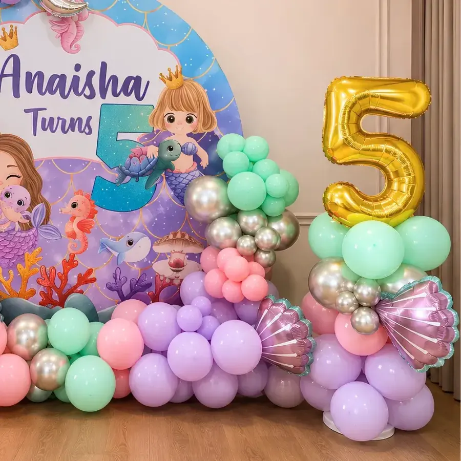 Mermaid Theme Birthday Backdrop — photo 2