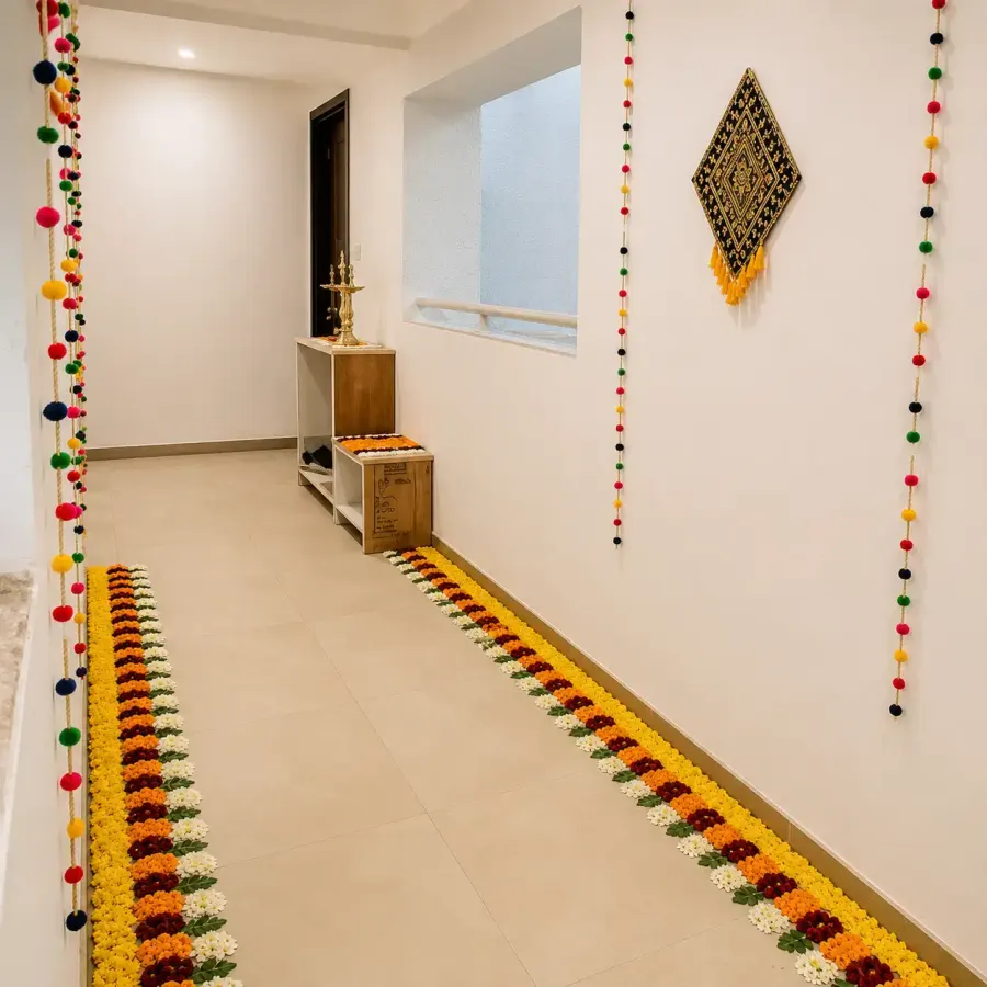 Office Puja Flower Decoration — photo 2