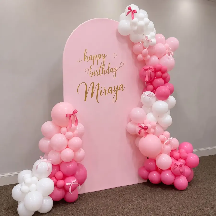 Pink Birthday Balloon Backdrop — photo 2