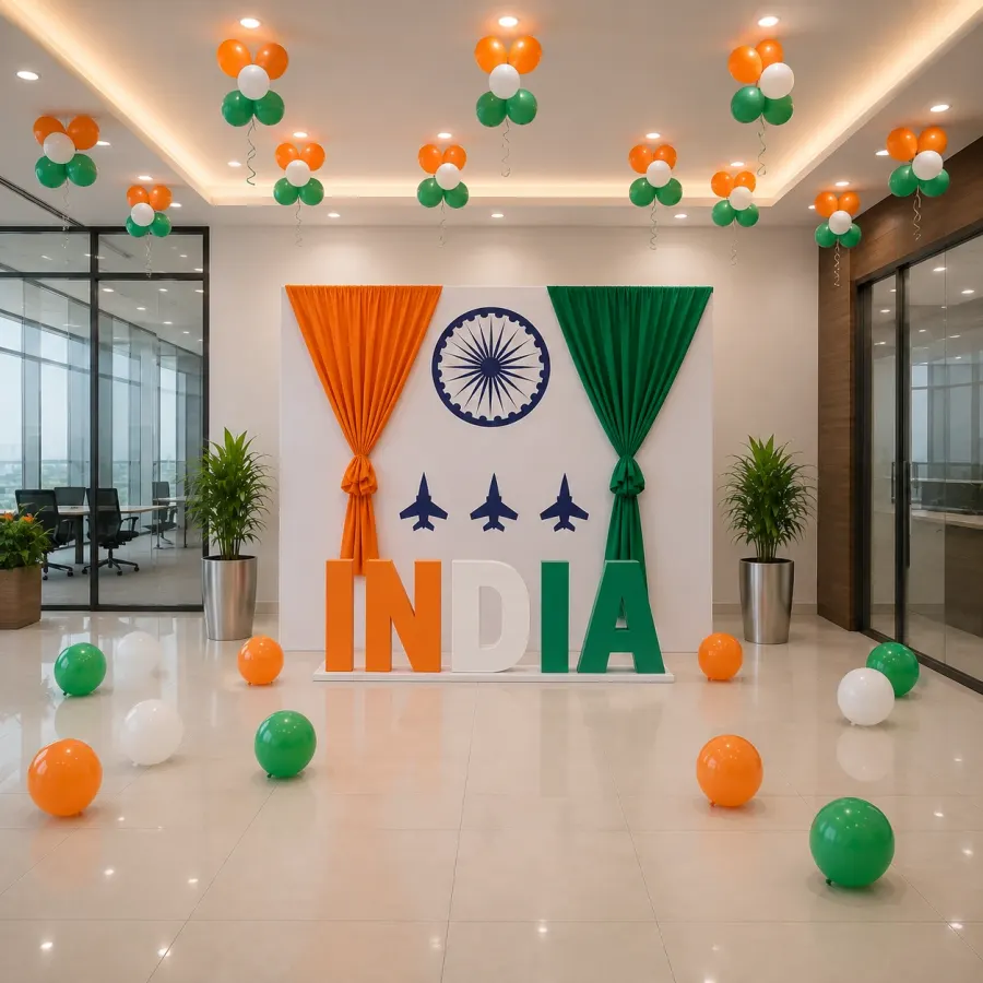 Premium Independence Day Office Decoration — decoration setup in Pune