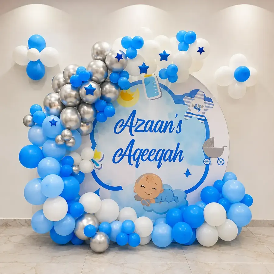 Ring Backdrop Decoration for Aqiqah Ceremony — decoration setup in Pune