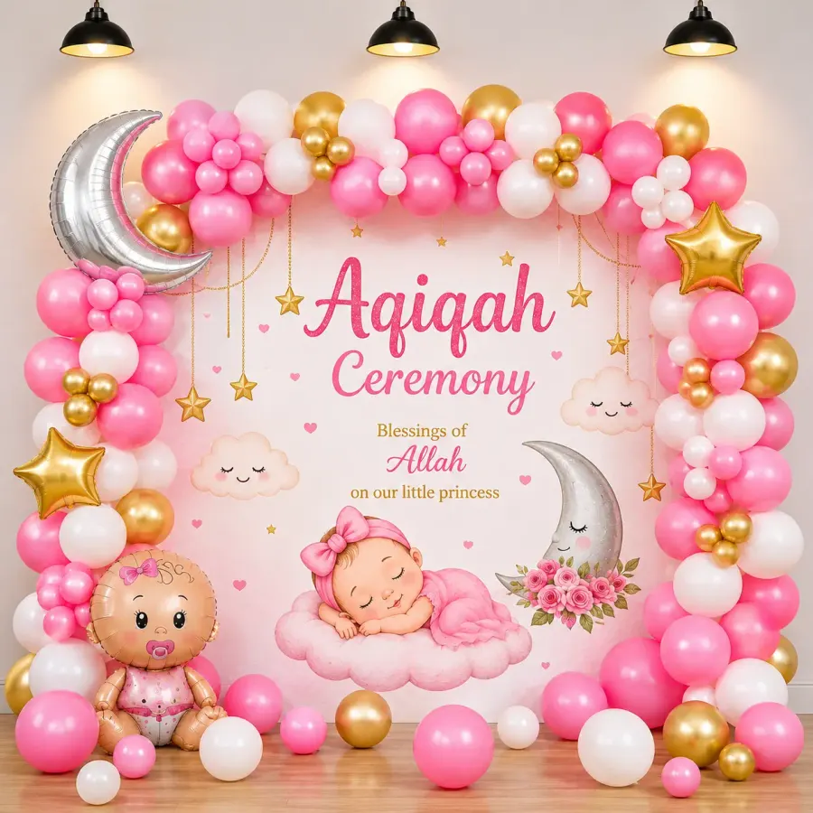 Simple Aqiqah  Backdrop Decoration — decoration setup in Pune