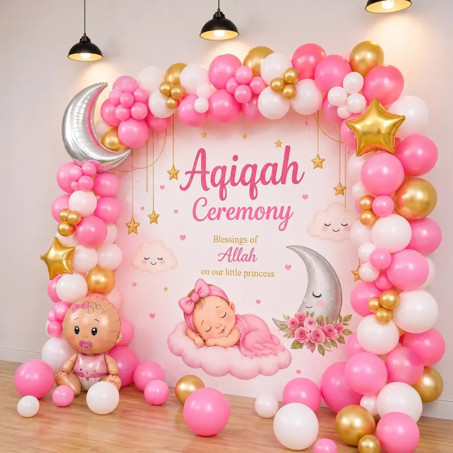 Simple Aqiqah  Backdrop Decoration — photo 3