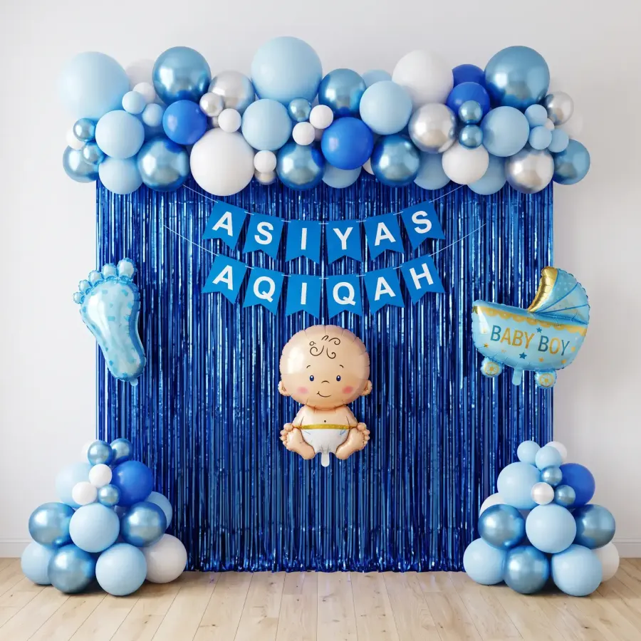 Simple Baby Boy Aqiqah Celebration Decor — decoration setup in Pune