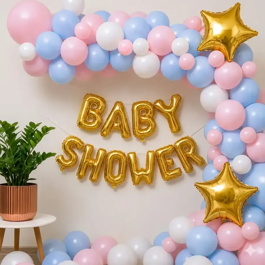 Simple Baby Shower Wall Decoration — decoration setup in Pune
