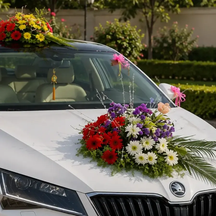 Simple Car Flower Decoration — photo 2