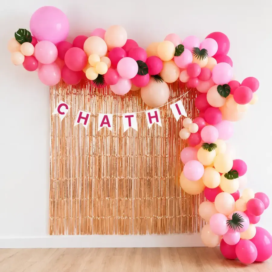 Simple Chathi Wall Arch — decoration setup in Pune