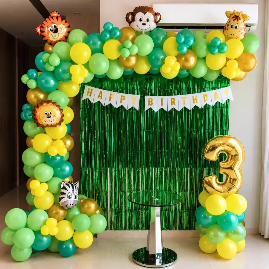 Simple Jungle Theme Decoration — decoration setup in Pune