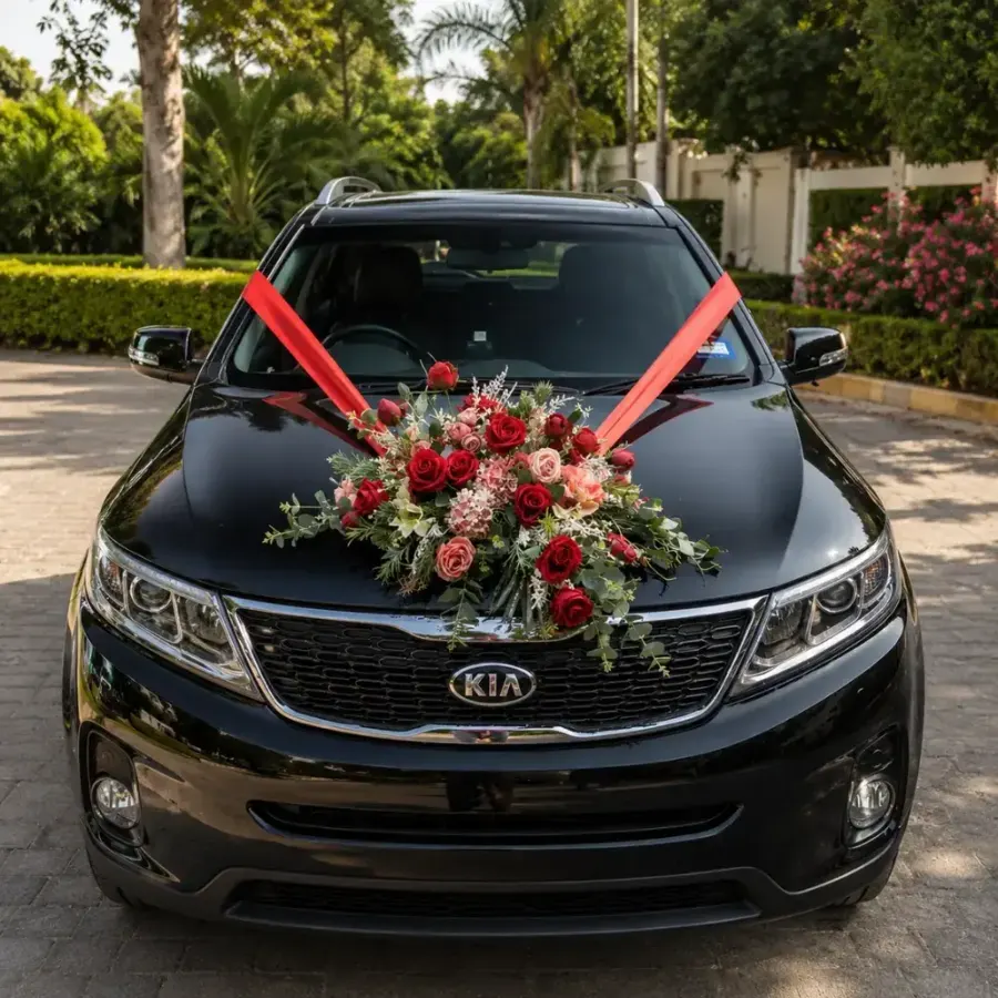 Simple Marriage Car Decoration — decoration setup in Pune