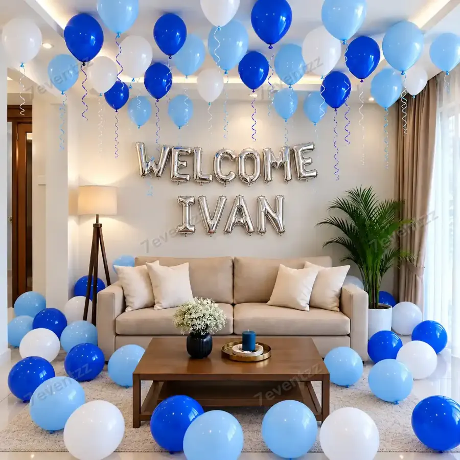Simple Newborn Welcome Hall Decoration — decoration setup in Pune