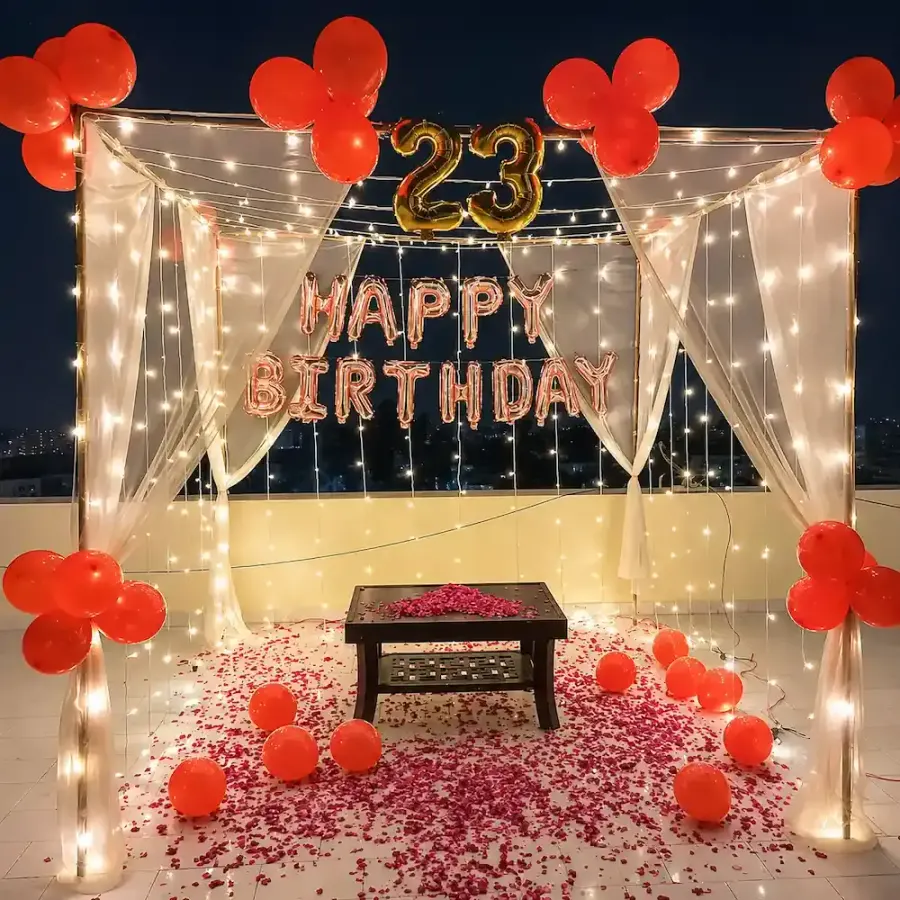 Simple Terrace Decoration — decoration setup in Pune