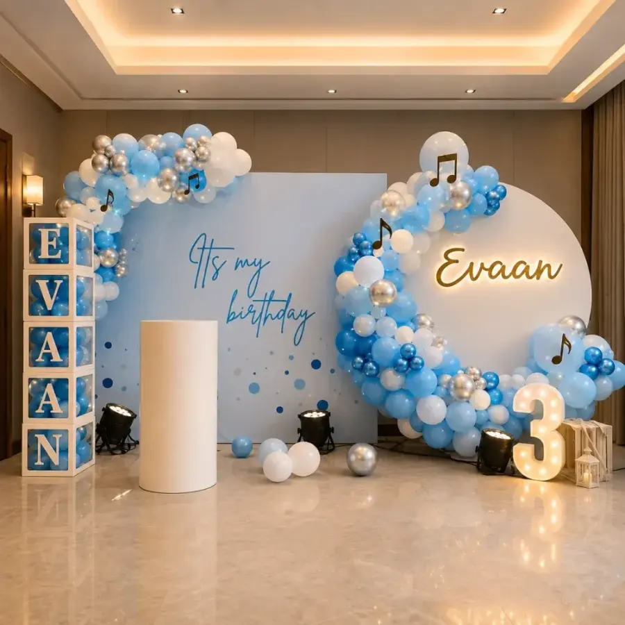 Trending Birthday Backdrop — decoration setup in Pune