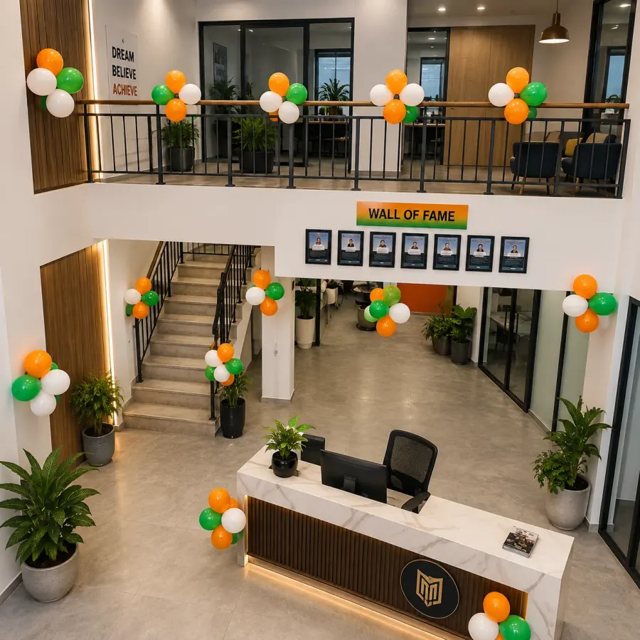 Tricolor Office Ceiling Balloon Decoration for Independence Day — photo 2
