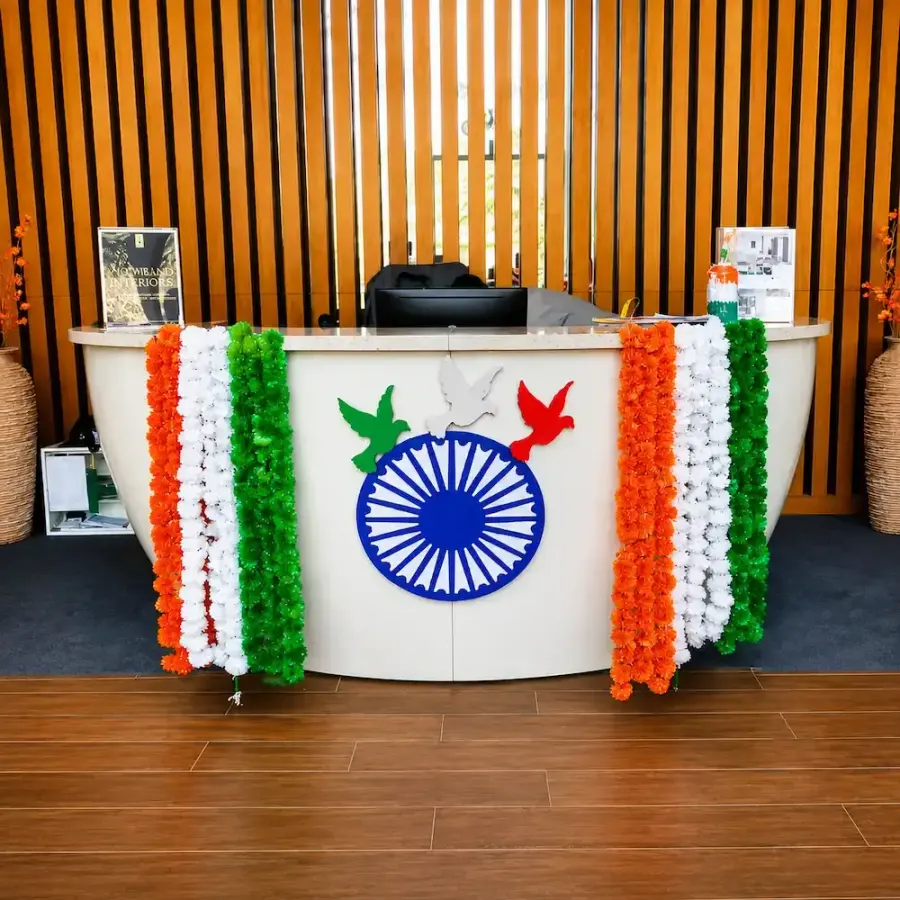 Tricolor Office Decoration for Independence Day — decoration setup in Pune