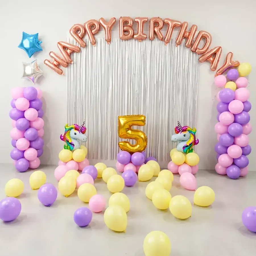 Unicorn Theme Birthday Decoration — decoration setup in Pune