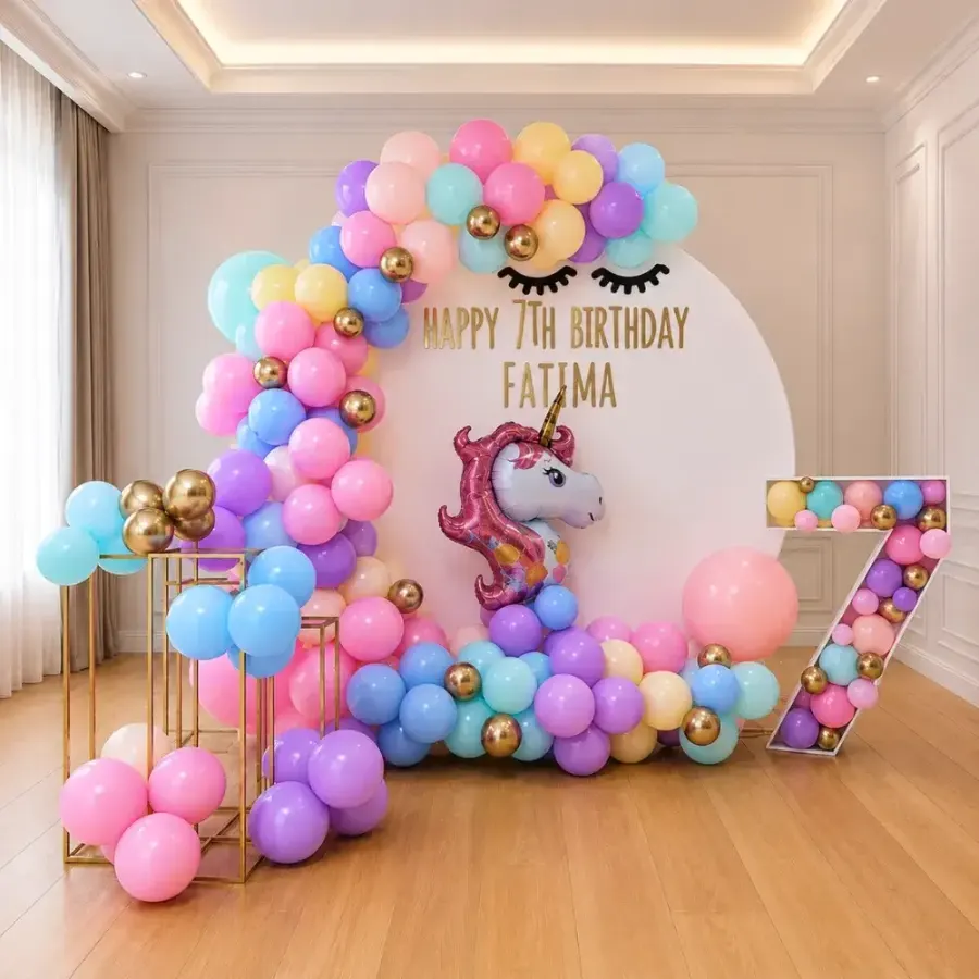Unicorn Theme Stage Decoration — decoration setup in Pune