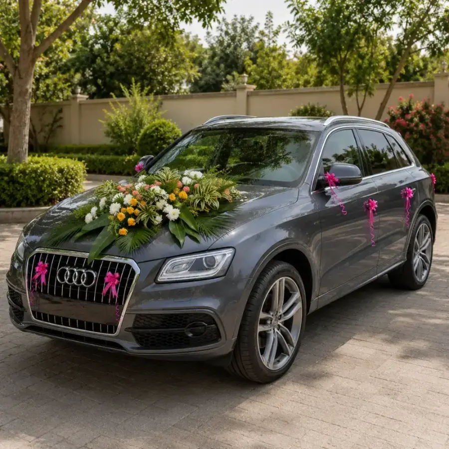 Wedding Car Decoration With Flowers — photo 3