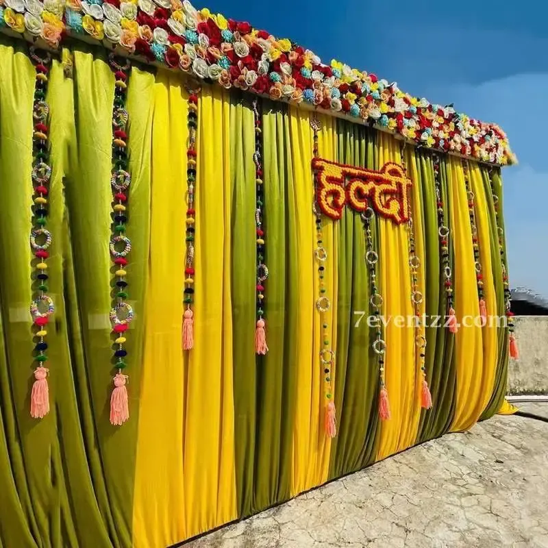 Wedding Haldi Backdrop — decoration setup in Pune