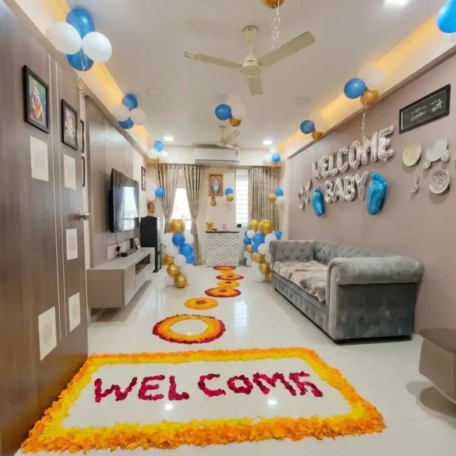 Welcome Baby Floral decoration — decoration setup in Pune