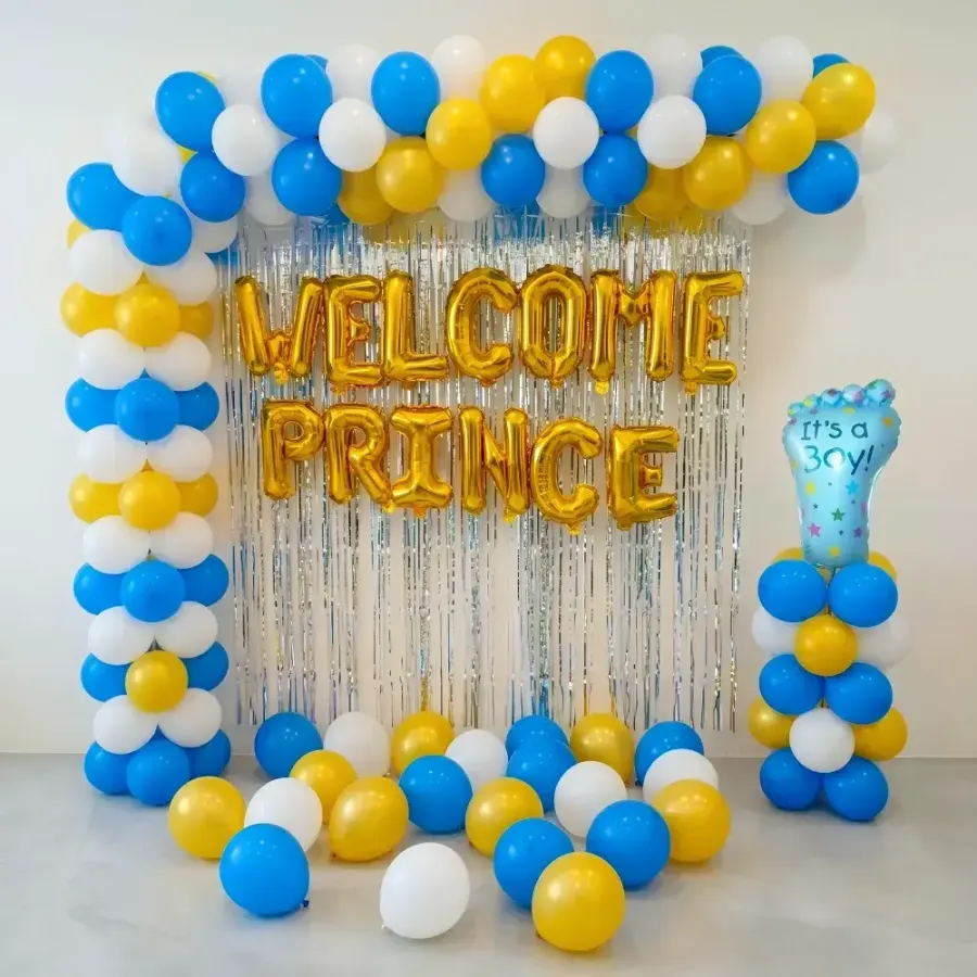 Welcome Prince Wall Decor — decoration setup in Pune