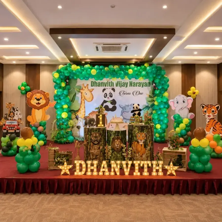 Wild One Theme Stage Decoration — decoration setup in Pune
